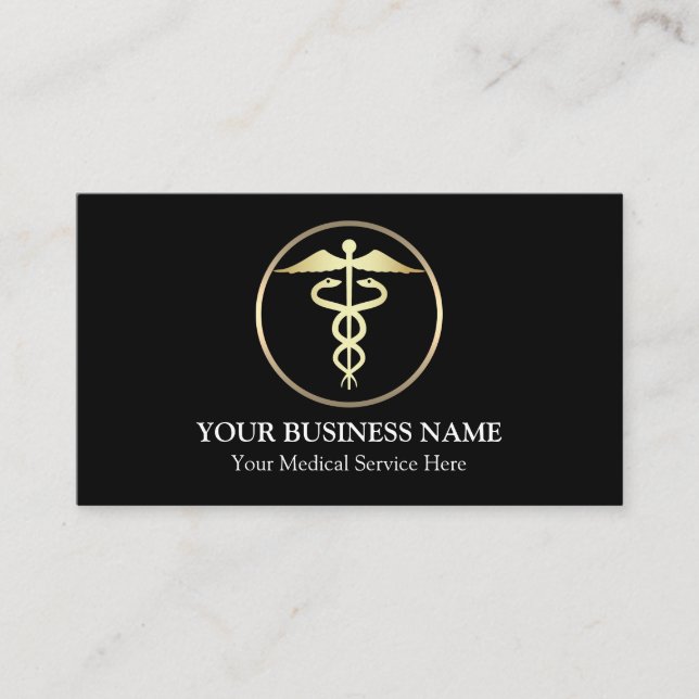 Tarjeta De Visita Símbolo de Caduceo Médico (Anverso)