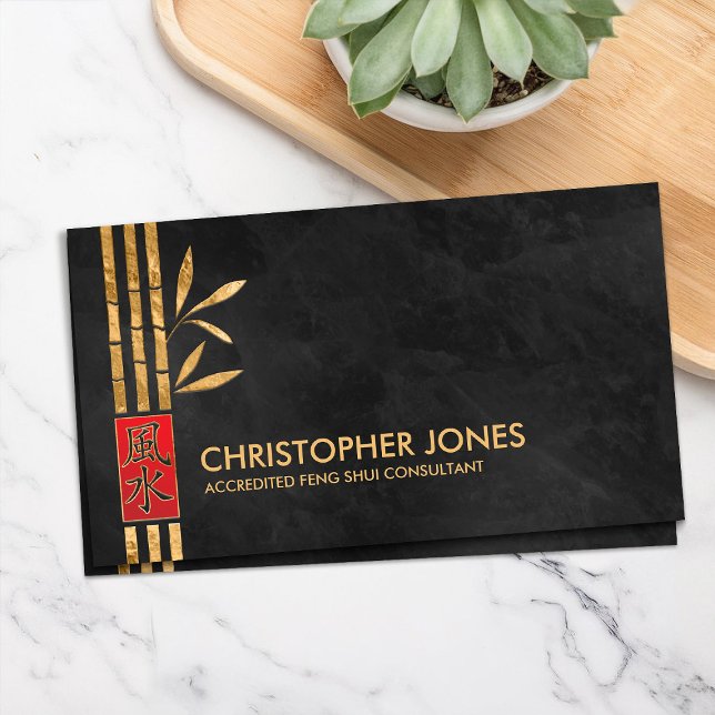 Tarjeta De Visita Símbolo de caligrafía Feng Shui con suerte de bamb (Subido por el creador)