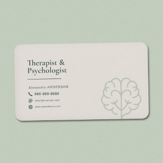 Tarjeta De Visita Símbolo de cerebro - Terapeuta y Psicólogo