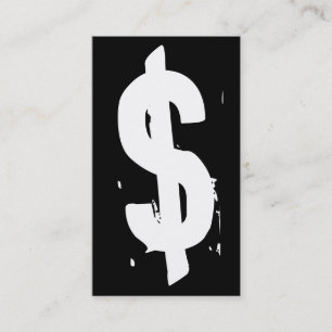 Tarjeta De Visita símbolo de dinero negro y blanco gruñón