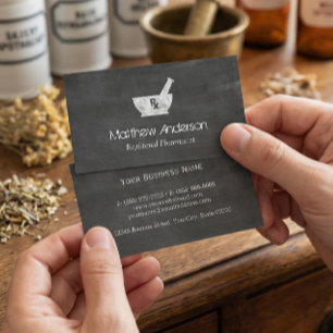 Tarjeta De Visita Símbolo de Farmacia Mortero y Mano de Mortero - Pi