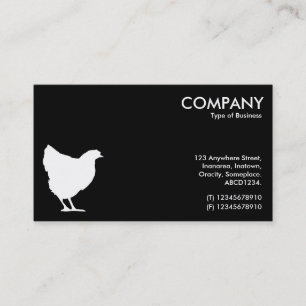 Tarjeta De Visita Símbolo de gallina - Blanco sobre negro
