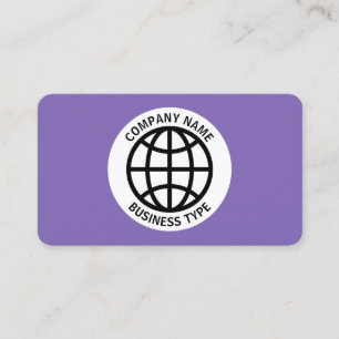 Tarjeta De Visita Símbolo de Globo - Morado #7F66B2