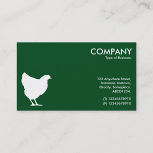 Tarjeta De Visita Símbolo de hen - blanco sobre verde oscuro 02481c