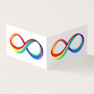 Tarjeta De Visita Símbolo de Infinito de Arcoíris en Capas