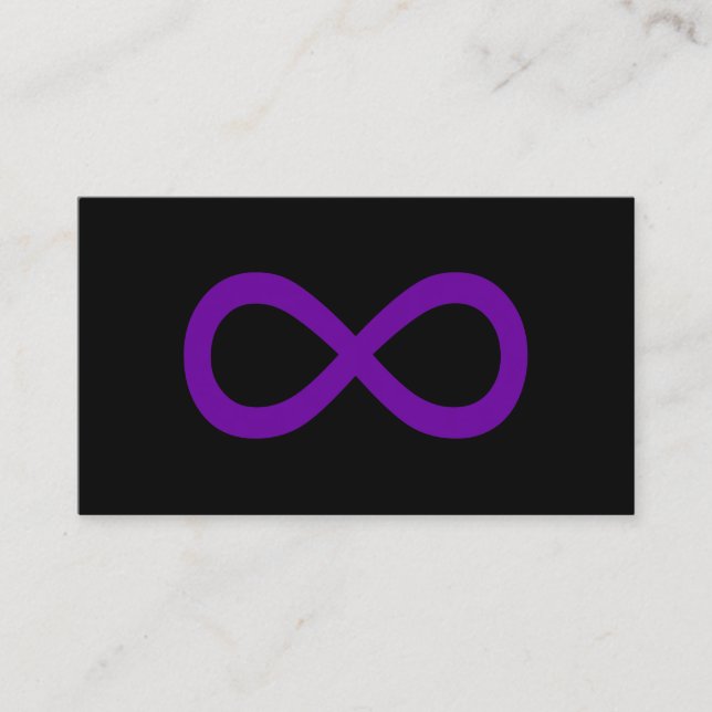 Tarjeta De Visita Símbolo de Infinito Morado (Anverso)