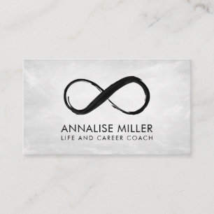 Tarjeta De Visita Símbolo de infinito - trazos de pintura en blanco