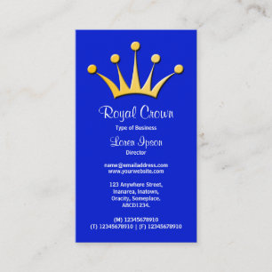 Tarjeta De Visita Símbolo de la corona - Azul 0019d1