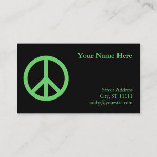 Tarjeta De Visita Símbolo de la Paz Verde