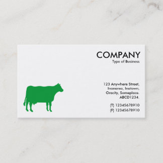 Tarjeta De Visita Símbolo de la vaca del verde de hierba - blanco