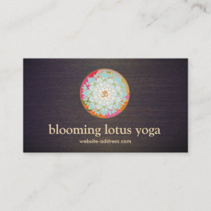 Tarjeta De Visita Símbolo de Lotus y Om del instructor de yoga