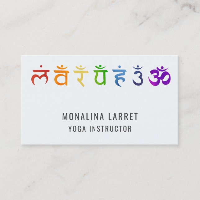 Tarjeta De Visita Símbolo de meditación chakra instructor de yoga (Anverso)