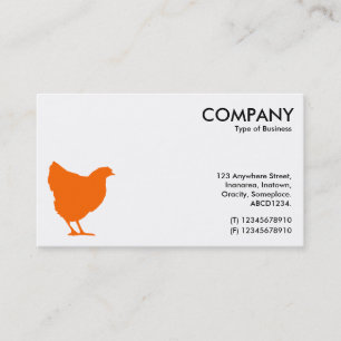 Tarjeta De Visita Símbolo de naranja Hen - blanco (cáscara de huevo)