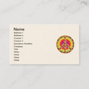 Tarjeta De Visita Símbolo de paz floral