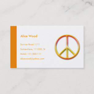 Tarjeta De Visita Símbolo de PAZ  Personal