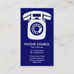 Tarjeta De Visita Símbolo de teléfono - Azul oscuro (000066)