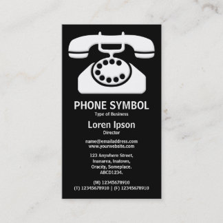 Tarjeta De Visita Símbolo de teléfono II - Negro
