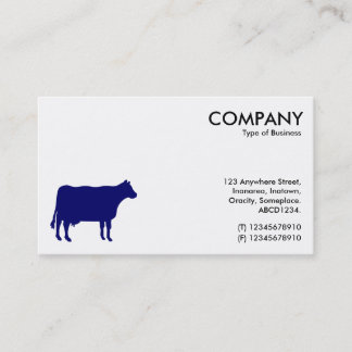 Tarjeta De Visita Símbolo de vaca azul oscuro - blanco