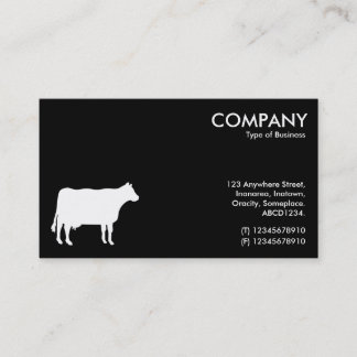 Tarjeta De Visita Símbolo de vaca blanca - negro