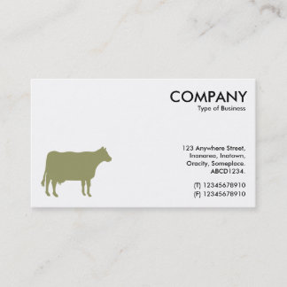 Tarjeta De Visita Símbolo de vaca caqui - blanco