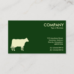 Tarjeta De Visita Símbolo de vaca crema - verde oscuro 003300