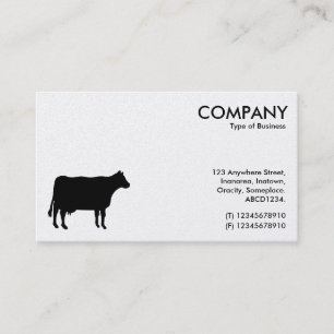 Tarjeta De Visita Símbolo de vaca negra - blanco (tarjeta de oro)