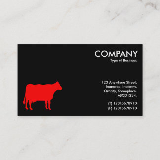 Tarjeta De Visita Símbolo de vaca roja - negro