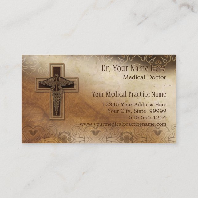 Tarjeta De Visita Símbolo del cristiano de la práctica del médico (Anverso)