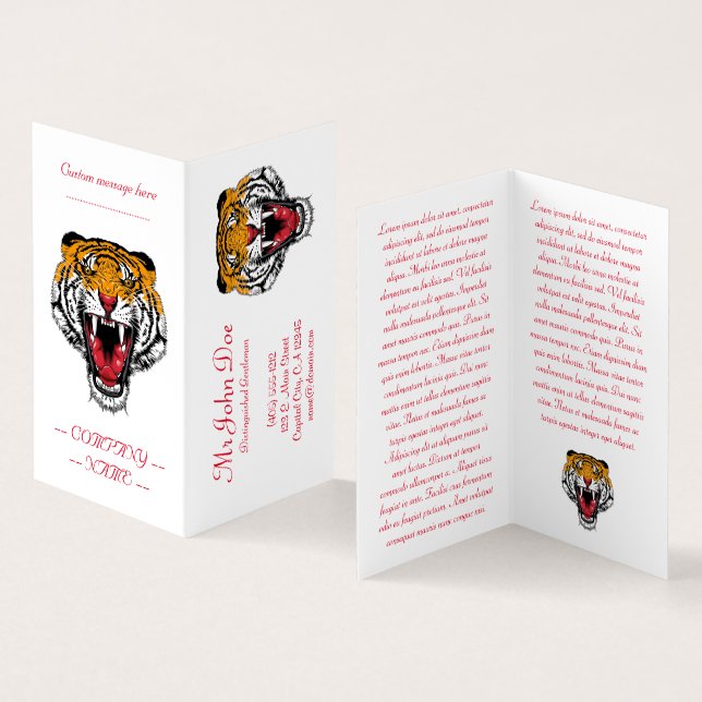 Tarjeta De Visita Símbolo del tatuaje del personalizado Guay rugiend (Interior y exterior)