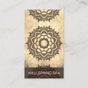 Tarjeta De Visita Símbolo del Universo Earthy Rustic Mandala