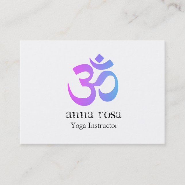 Tarjeta De Visita Símbolo elegante moderno de OM Aum del instructor (Anverso)