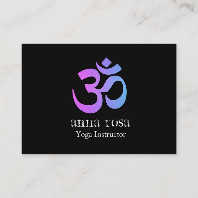 Tarjeta De Visita Símbolo elegante tan moderno de OM del instructor (Anverso)