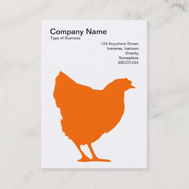 Tarjeta De Visita Símbolo Hen naranja - Negro sobre blanco (Anverso)