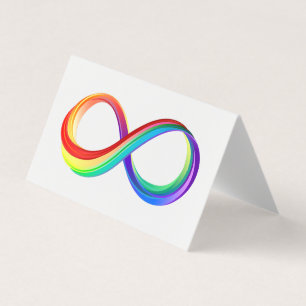 Tarjeta De Visita Símbolo infinito arcoiris en capas