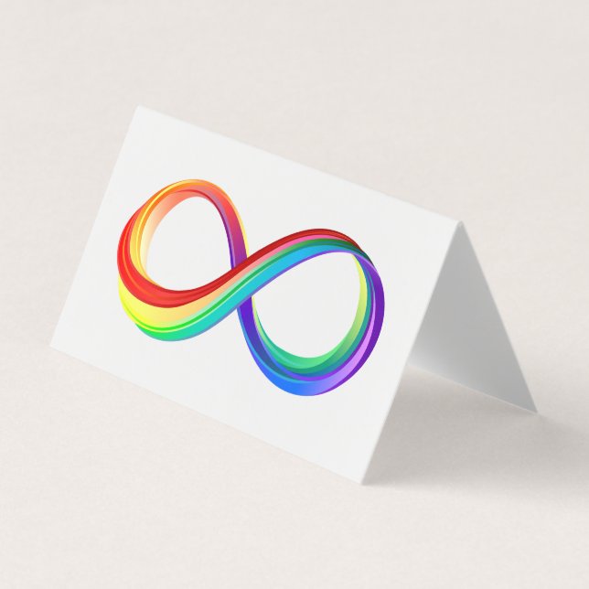 Tarjeta De Visita Símbolo infinito arcoiris en capas (Anverso)