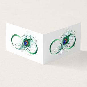 Tarjeta De Visita Símbolo infinito con pluma de pavo real