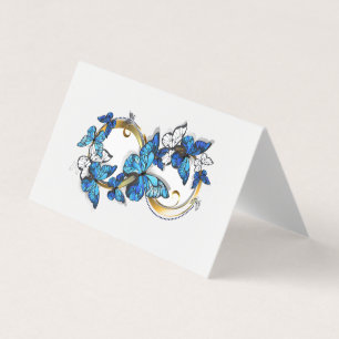 Tarjeta De Visita Símbolo infinito de mariposas Morpho azules