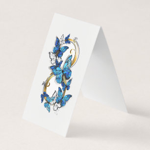 Tarjeta De Visita Símbolo infinito de mariposas Morpho azules