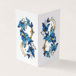 Tarjeta De Visita Símbolo infinito de mariposas Morpho azules
