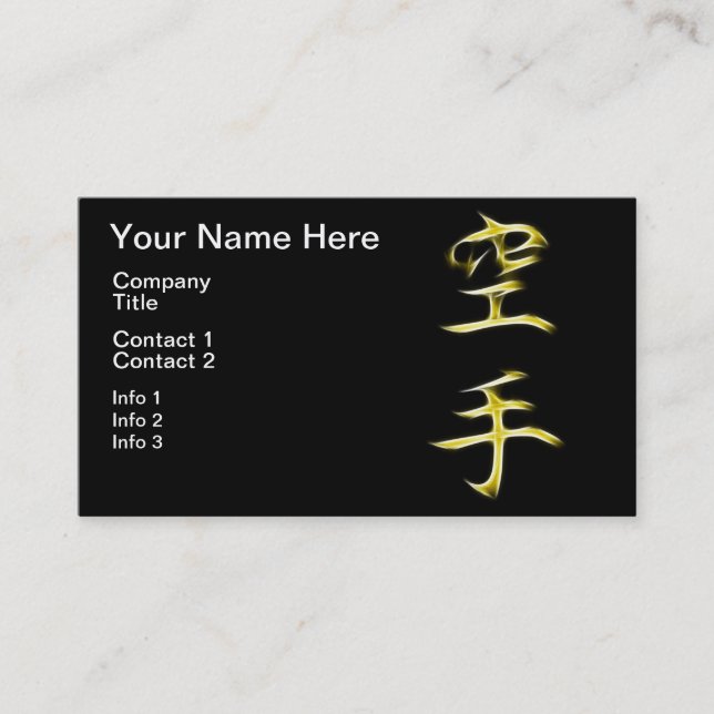 Tarjeta De Visita Símbolo japonés de la caligrafía del kanji del (Anverso)