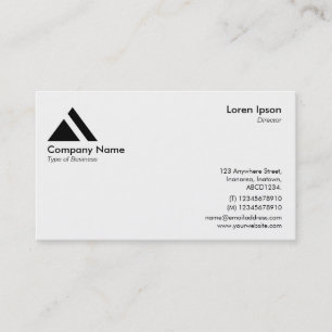 Tarjeta De Visita Símbolo/logotipo de triángulo - Blanco