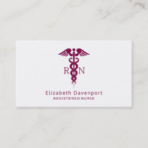 Tarjeta De Visita Símbolo médico de enfermería de Red Red Caduceus