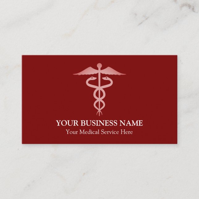 Tarjeta De Visita Símbolo médico del Caduceo (Anverso)