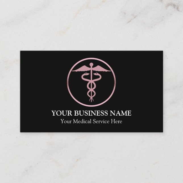 Tarjeta De Visita Símbolo médico del Caduceo (Anverso)