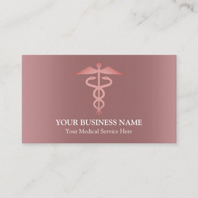 Tarjeta De Visita Símbolo médico del caduceo (Anverso)