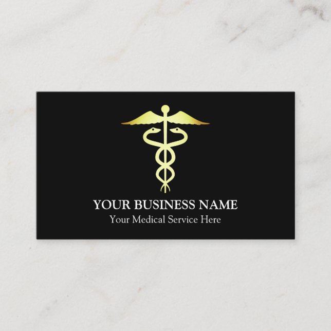 Tarjeta De Visita Símbolo médico del Caduceo (Anverso)