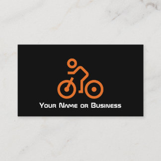 Tarjeta De Visita Símbolo moderno de bicicleta Naranja sobre ciclist