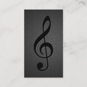Tarjeta De Visita Símbolo musical de limpieza musical elegante negro