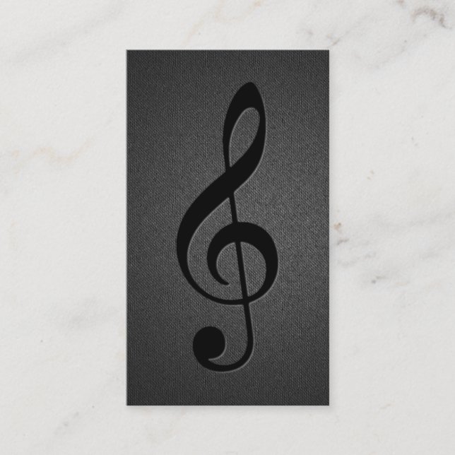 Tarjeta De Visita Símbolo musical de limpieza musical elegante negro (Anverso)