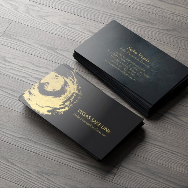Tarjeta De Visita Símbolo negro de oro sake Sommelier Wintender (Subido por el creador)